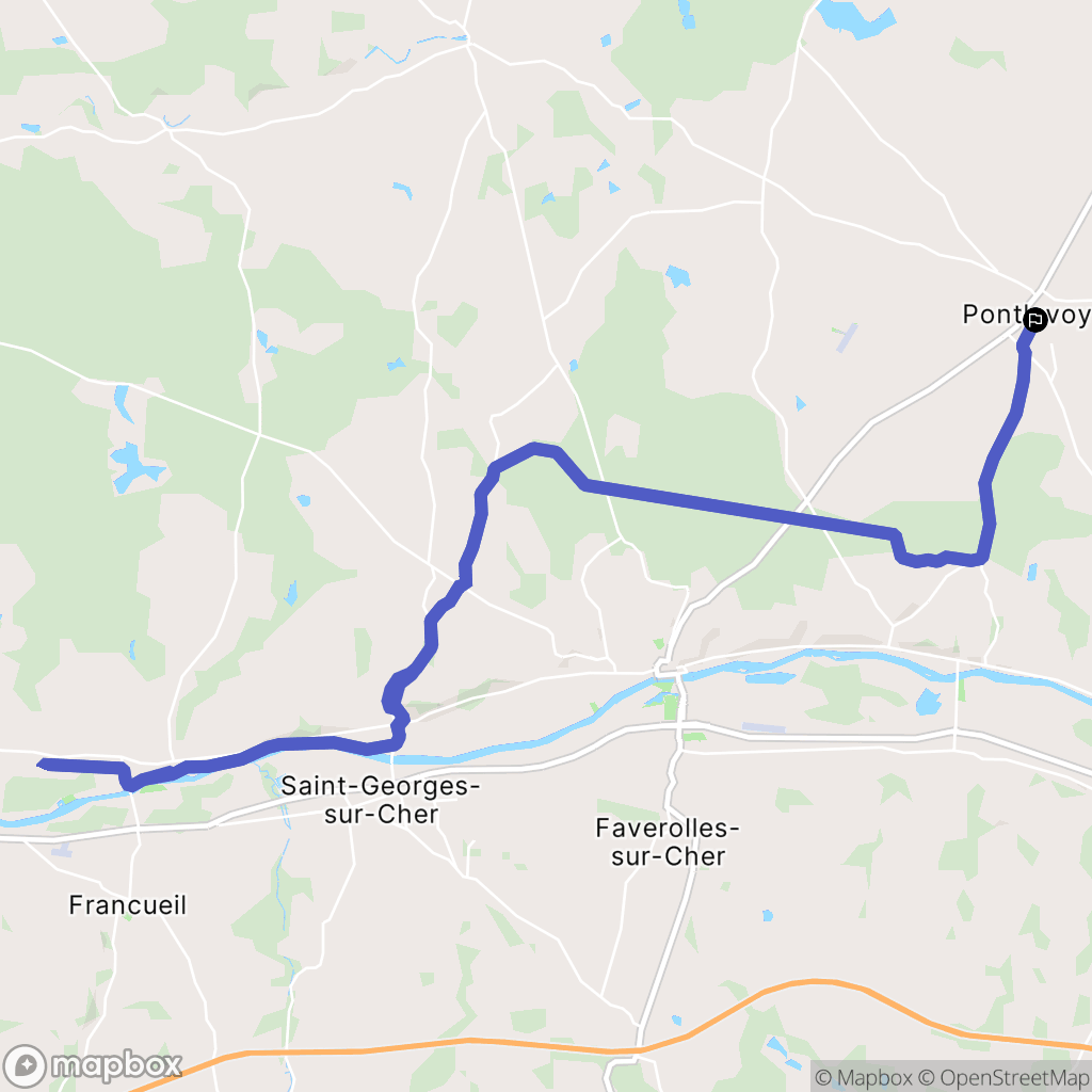 Pontlevoy : carte du parcours de randonnée - France