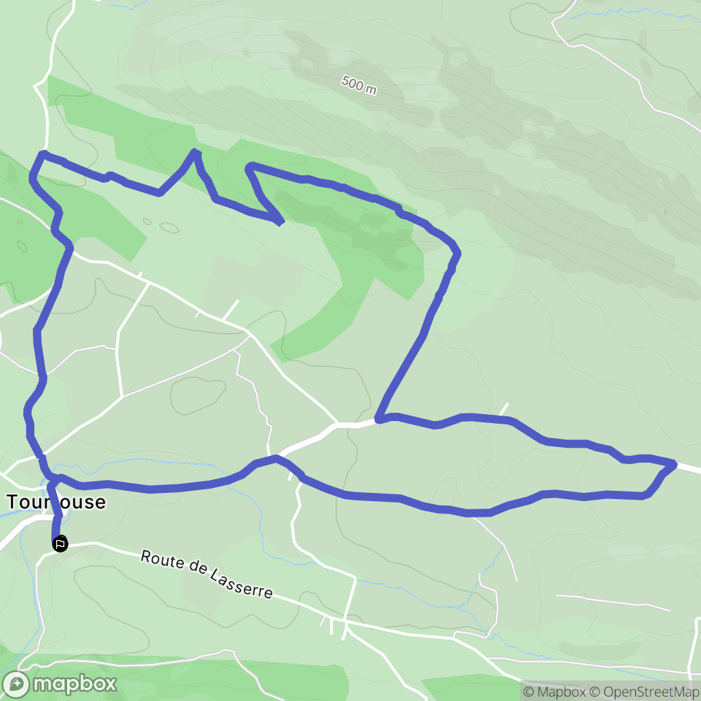 Tourtouse : carte du parcours de randonnée - France
