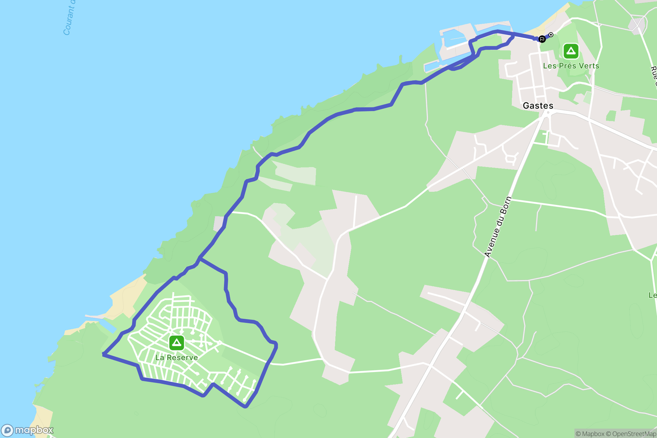 Gastes : carte du parcours de randonnée - France