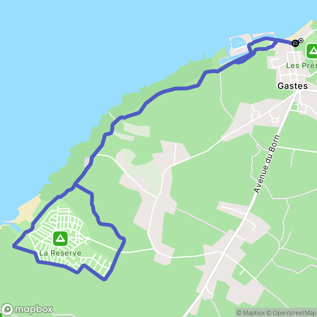Gastes : carte du parcours de randonnée - France