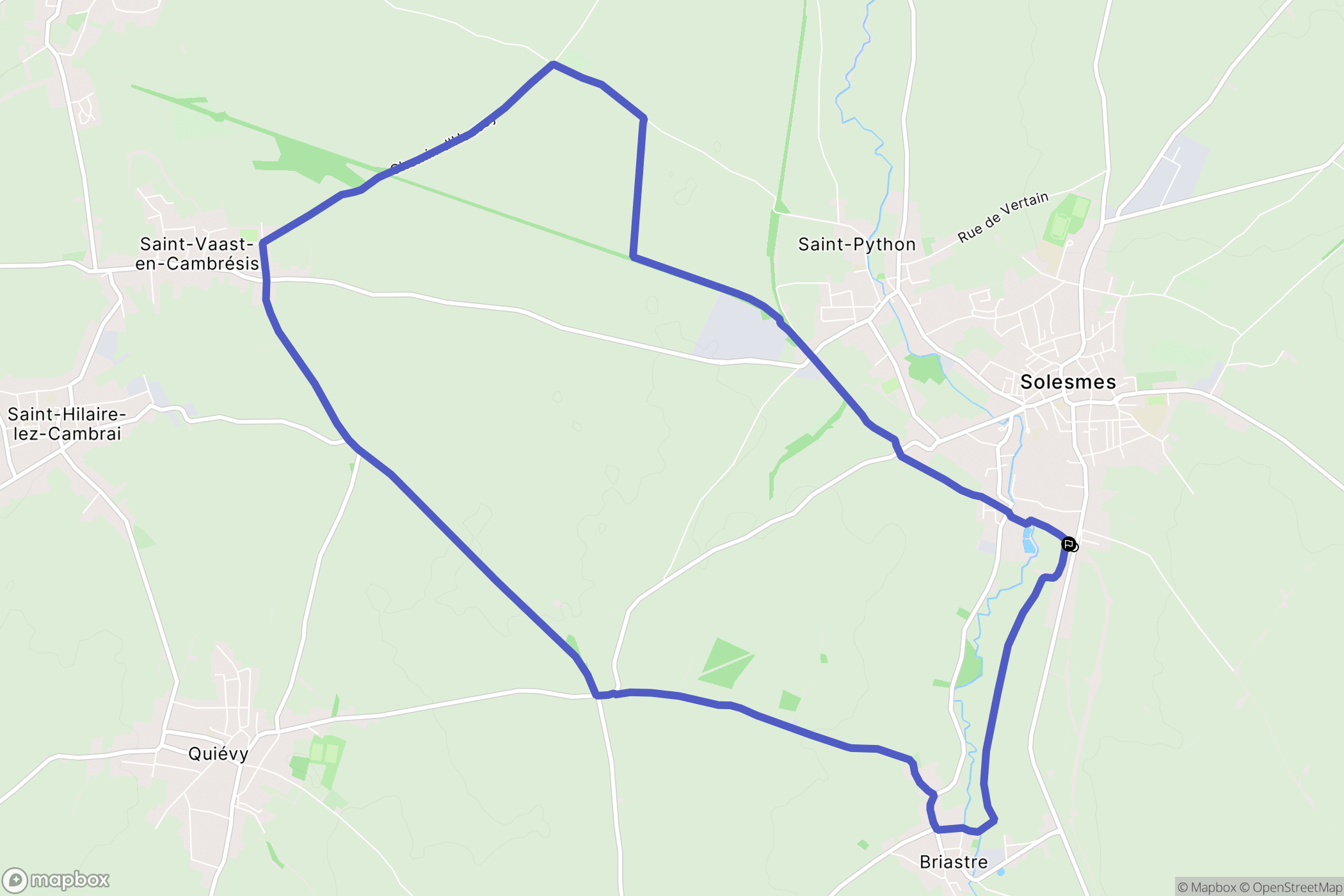 Solesmes : carte du parcours de randonnée - France