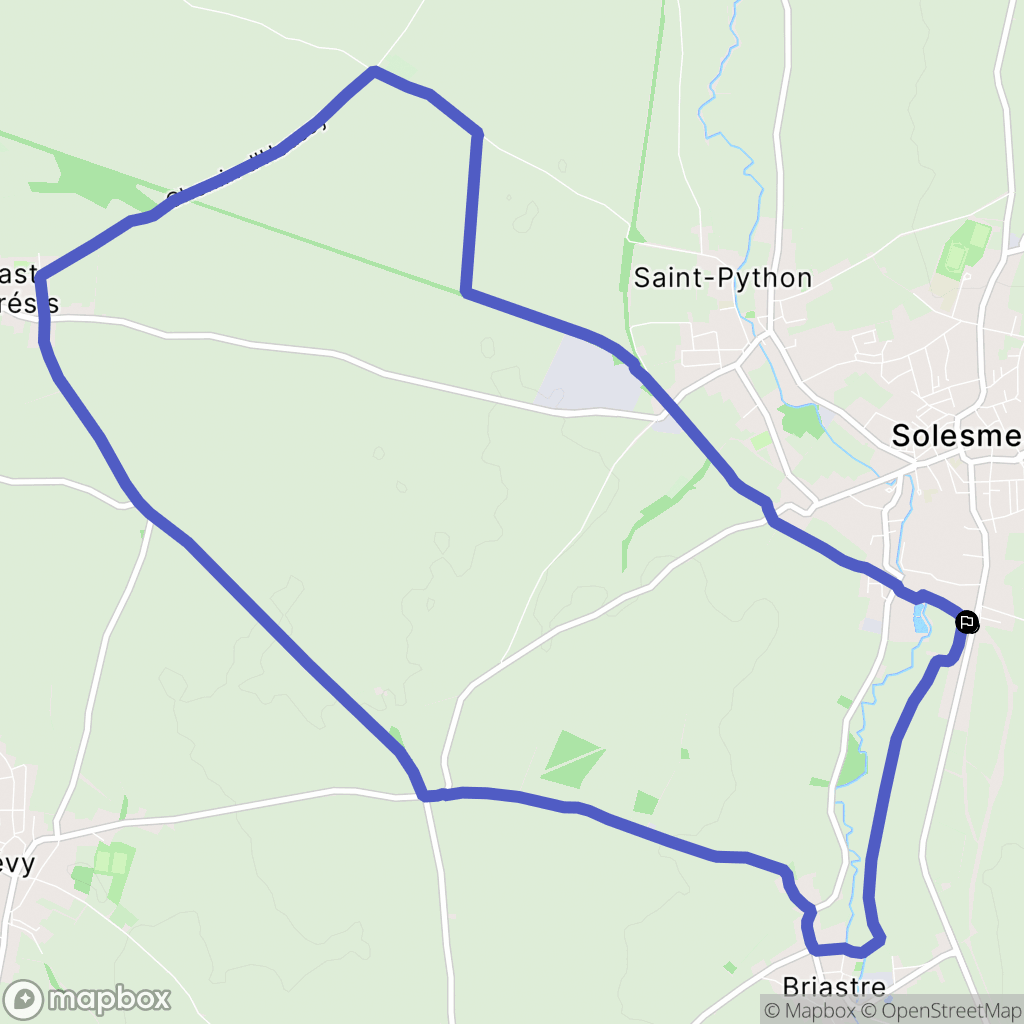 Solesmes : carte du parcours de randonnée - France