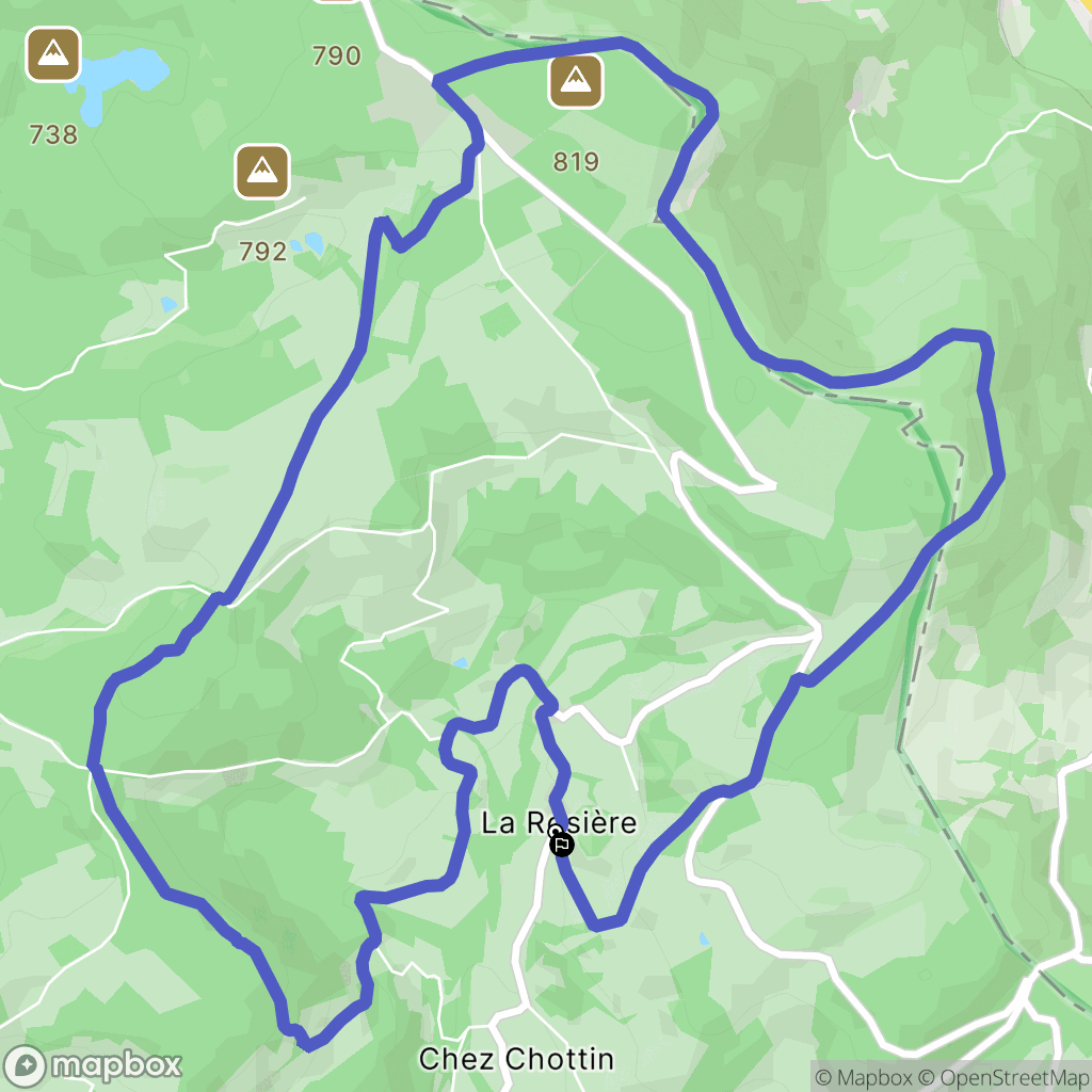 La Rosière : carte du parcours de randonnée - France