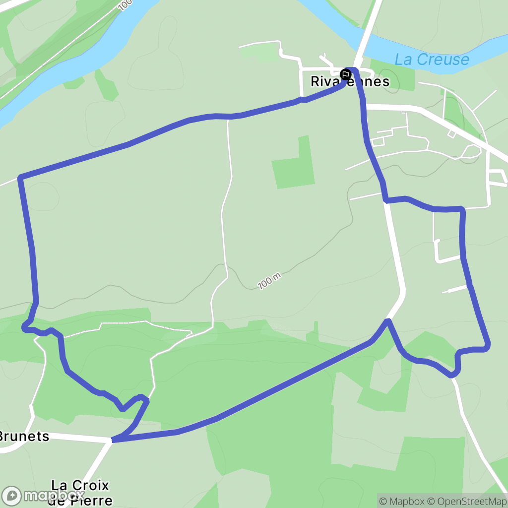 Rivarennes : carte du parcours de randonnée - France