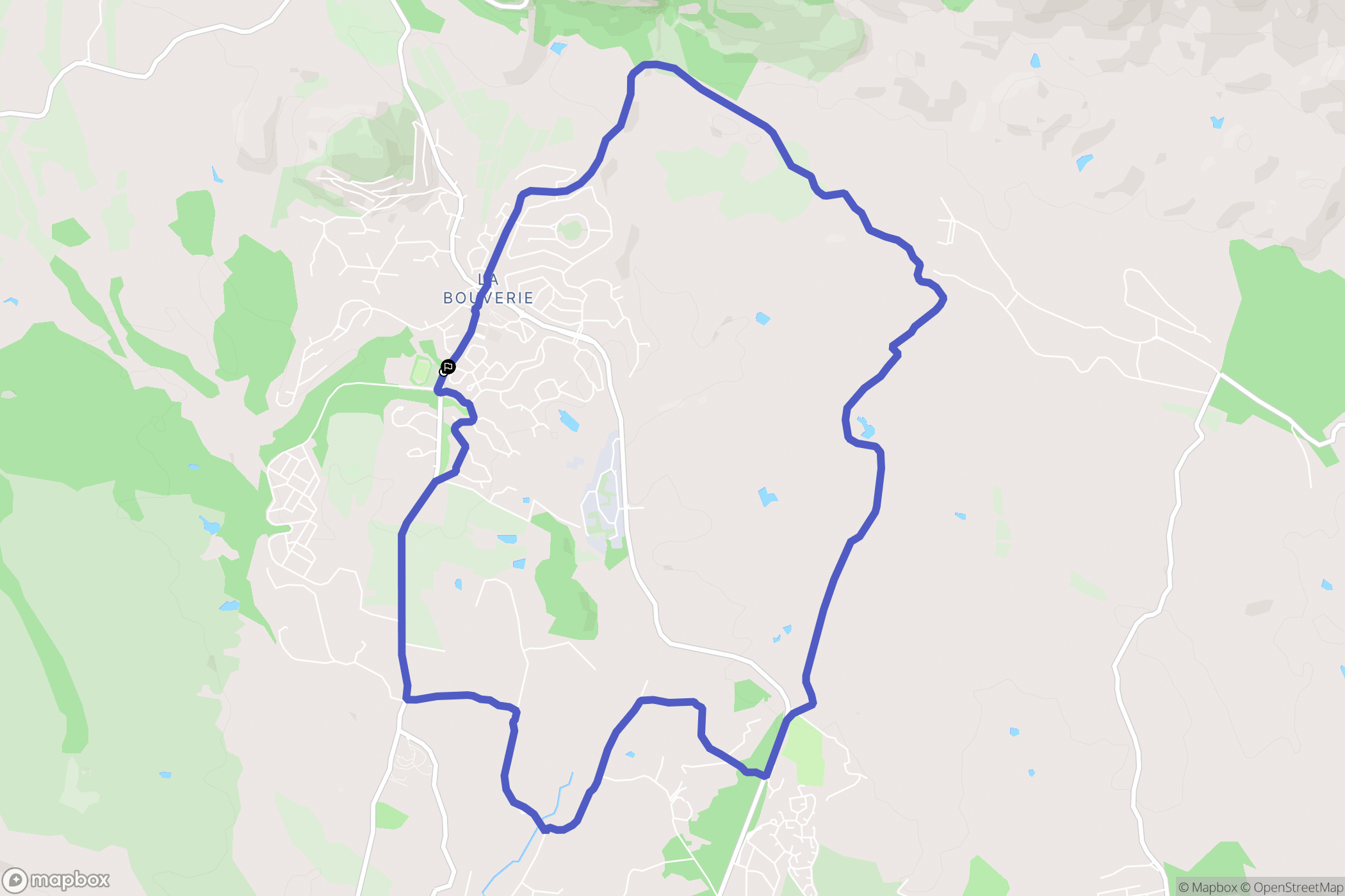 La Bouverie : carte du parcours de randonnée - France