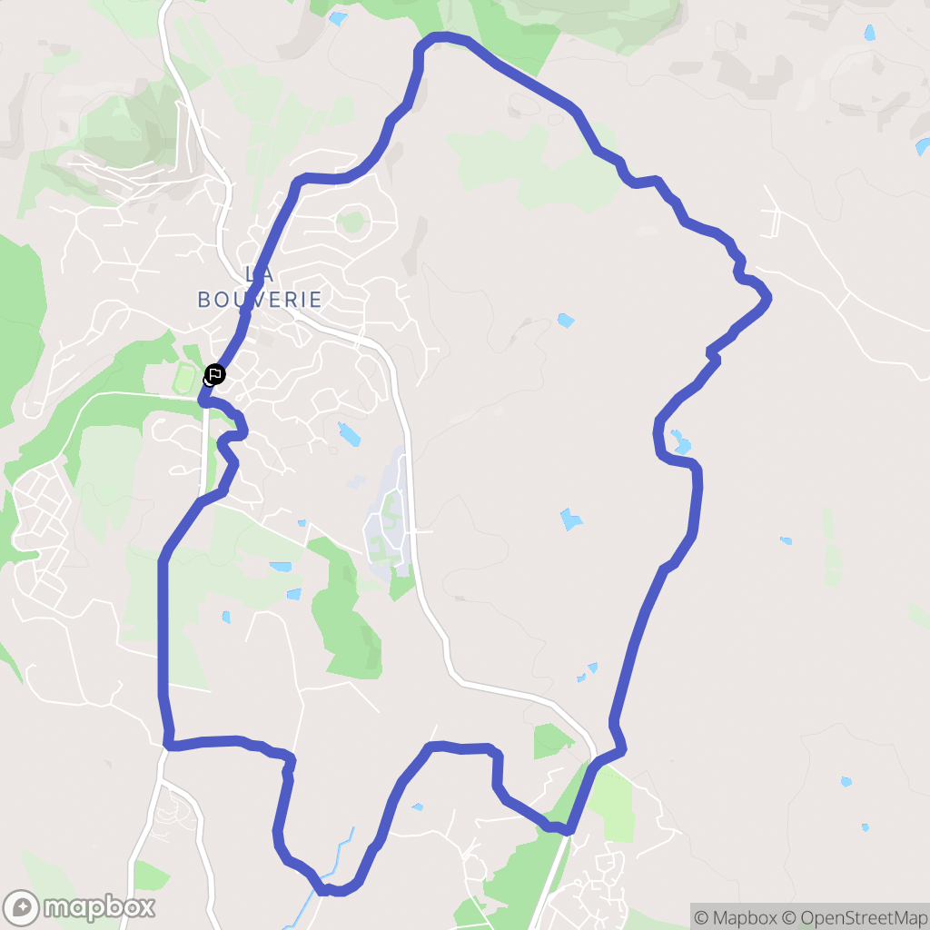 La Bouverie : carte du parcours de randonnée - France