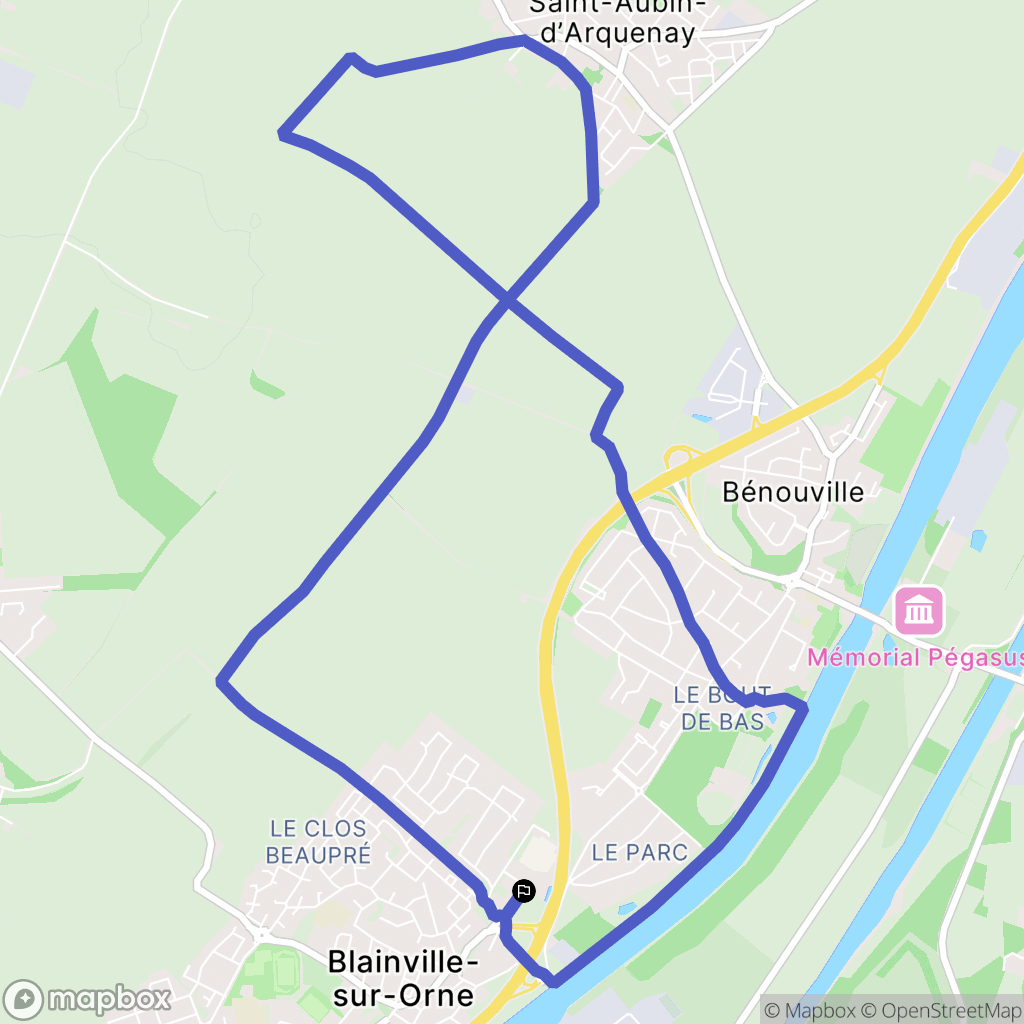Blainville-sur-Orne : carte du parcours de randonnée - France