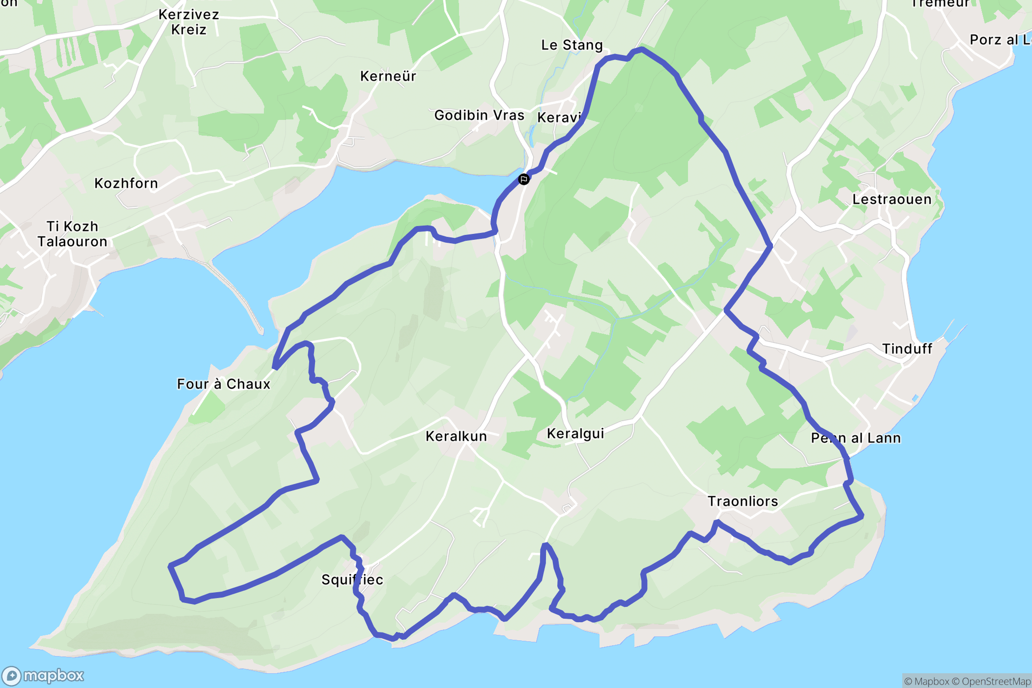 Plougastel-Daoulas : carte du parcours de randonnée - France