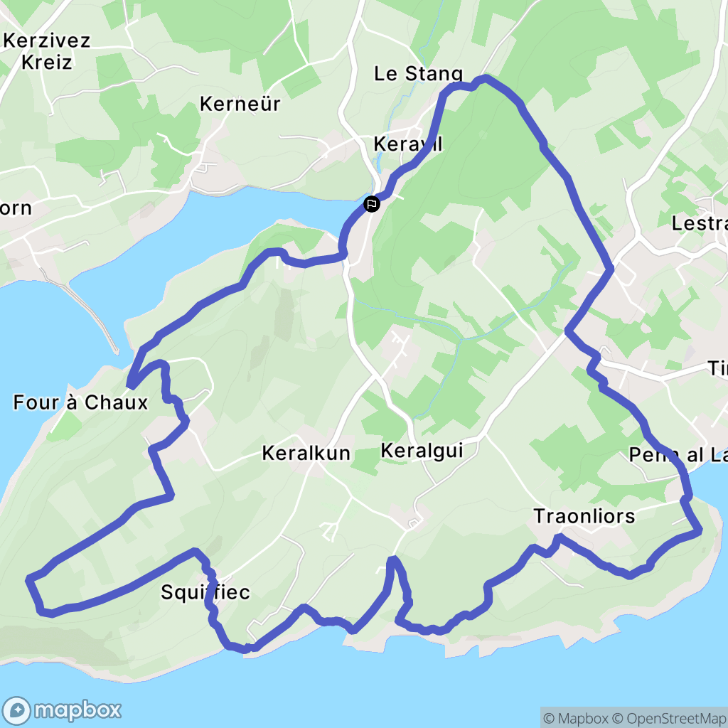 Plougastel-Daoulas : carte du parcours de randonnée - France