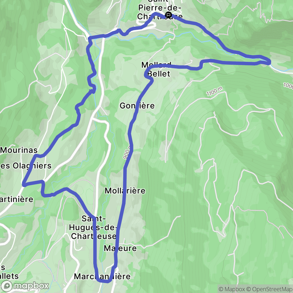 Saint-Pierre-de-Chartreuse : carte du parcours de randonnée - France