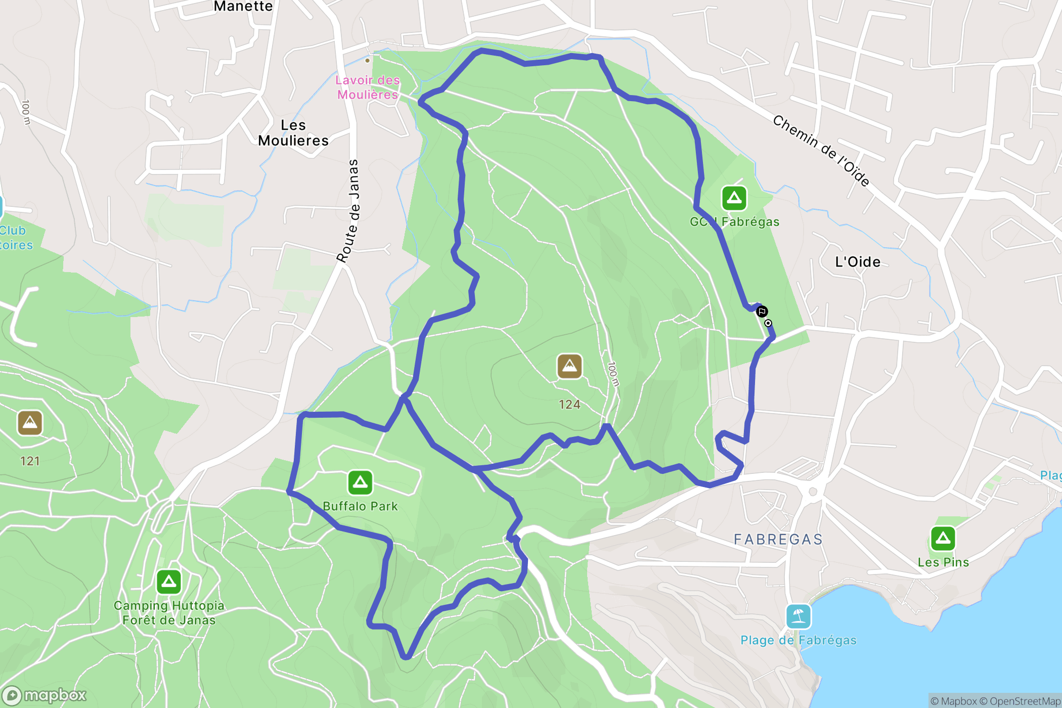 La Seyne-sur-Mer : carte du parcours de randonnée - France