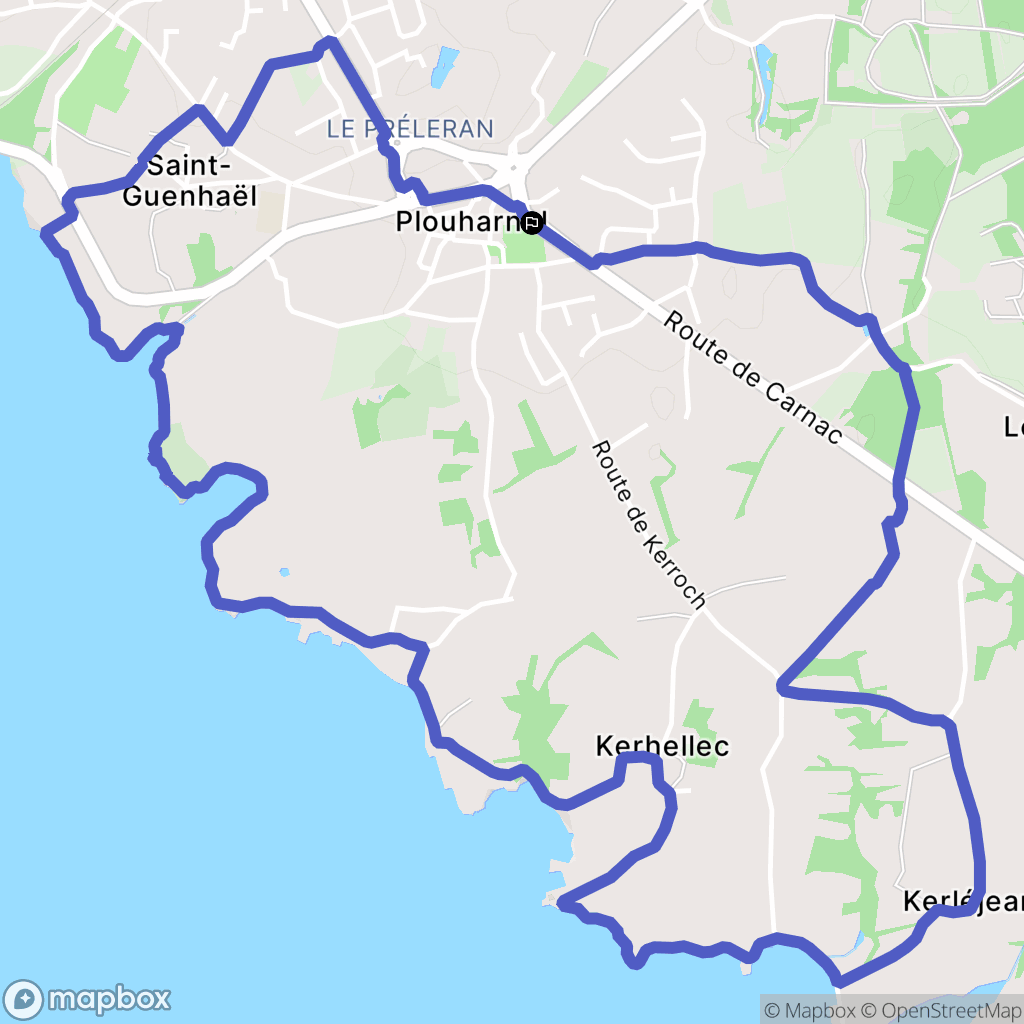 Plouharnel : carte du parcours de randonnée - France