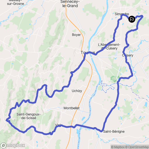 Simandre : carte du parcours de randonnée - France