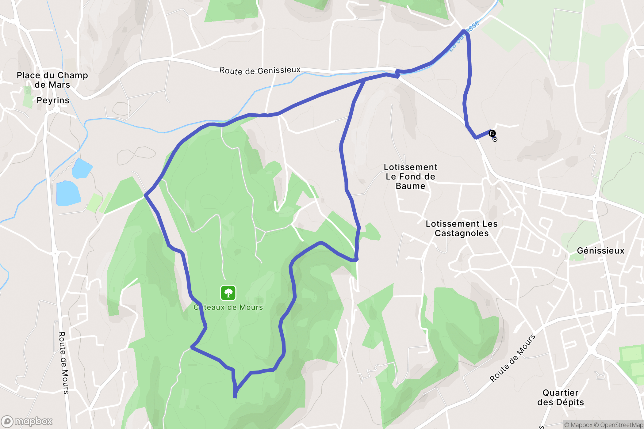 Génissieux : carte du parcours de randonnée - France