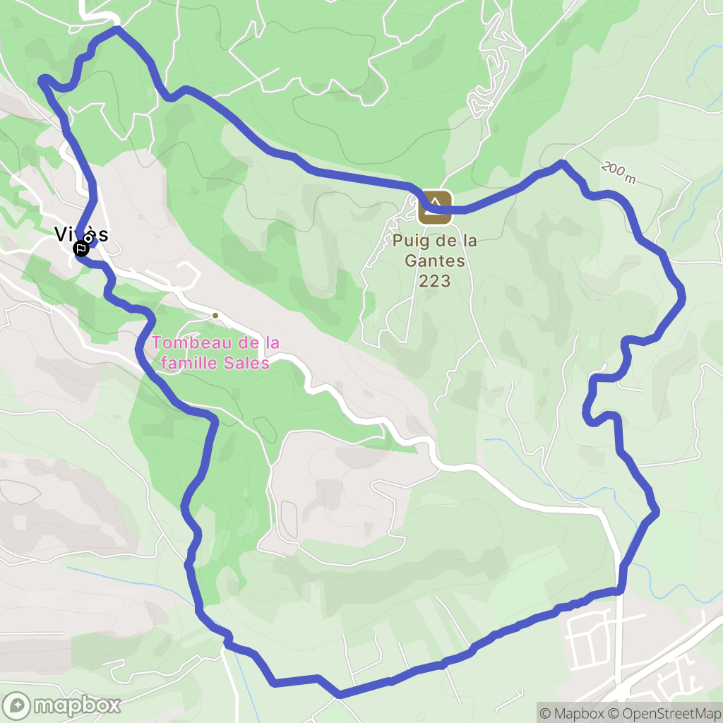 Vives : carte du parcours de randonnée - France