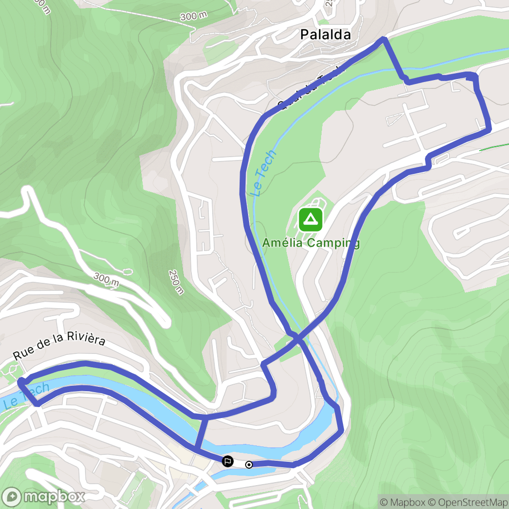 Amélie-les-Bains-Palalda : carte du parcours de randonnée - France