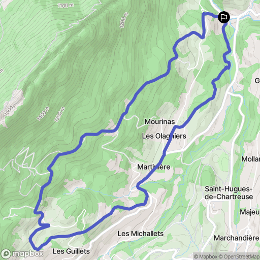 Saint Pierre de Chartreuse : carte du parcours de randonnée - France