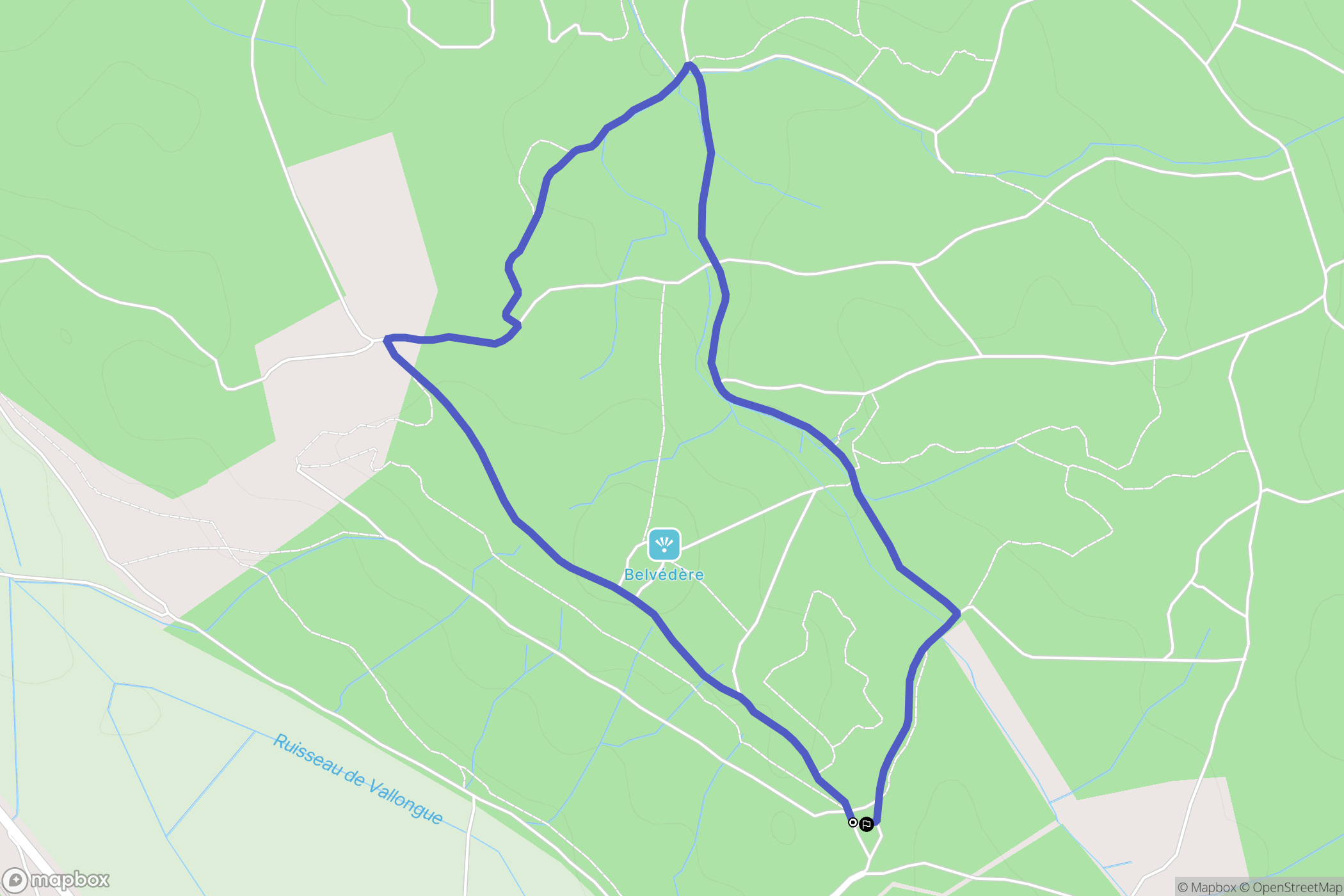 Nîmes : carte du parcours de randonnée - France