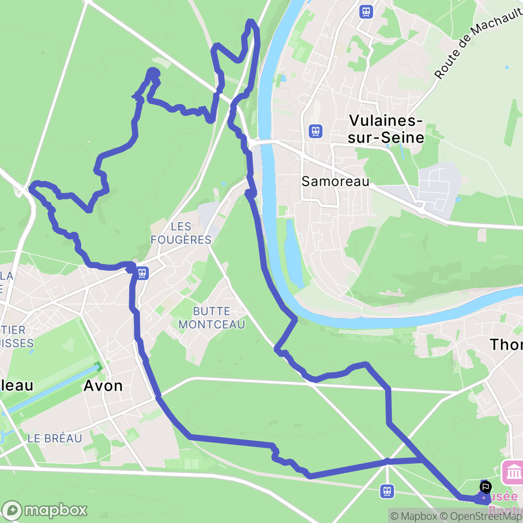 Thomery : carte du parcours de randonnée - France