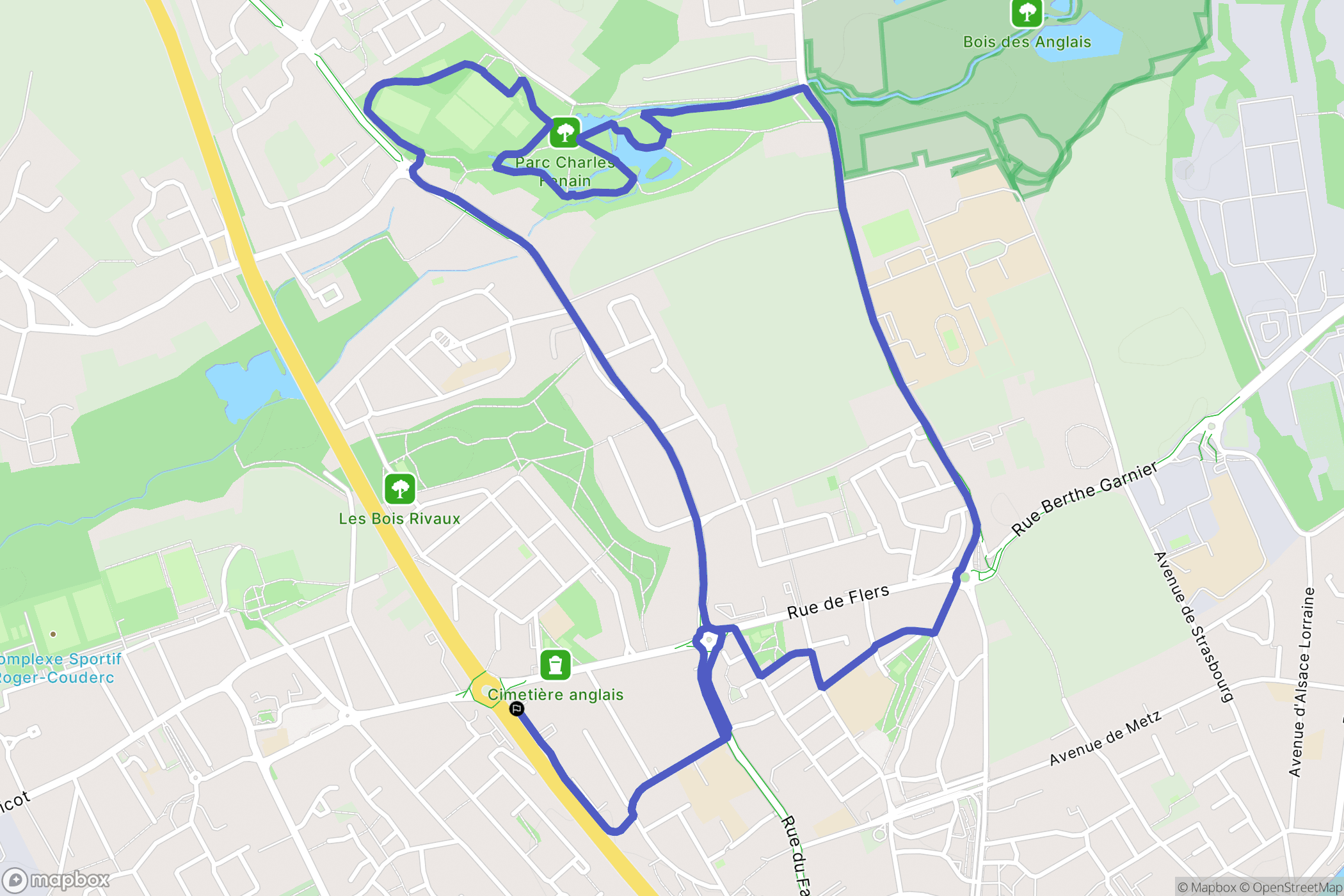 Douai : carte du parcours de randonnée - France