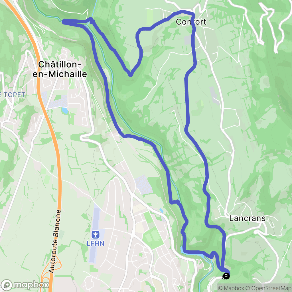 Valserhône : carte du parcours de randonnée - France