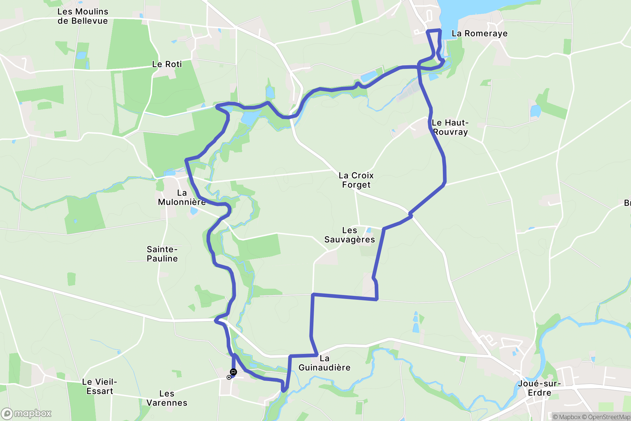 Joué-sur-Erdre : carte du parcours de randonnée - France
