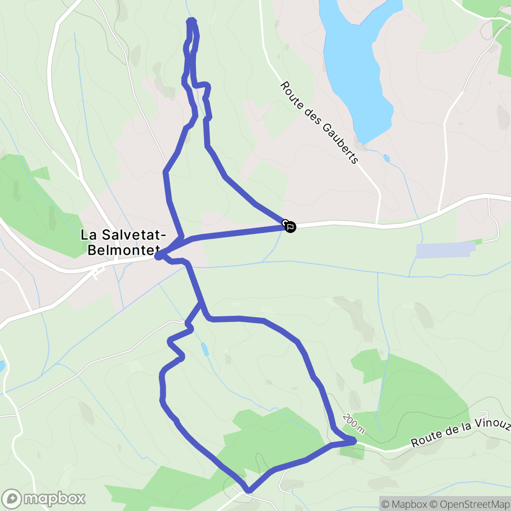 La Salvetat-Belmontet : carte du parcours de randonnée - France