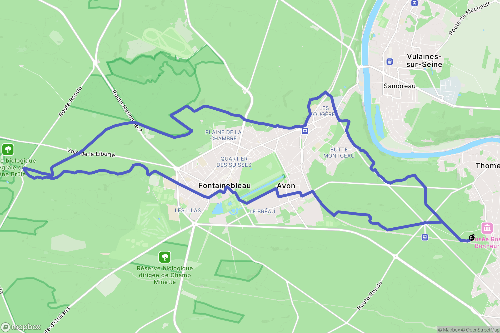 Thomery : carte du parcours de randonnée - France