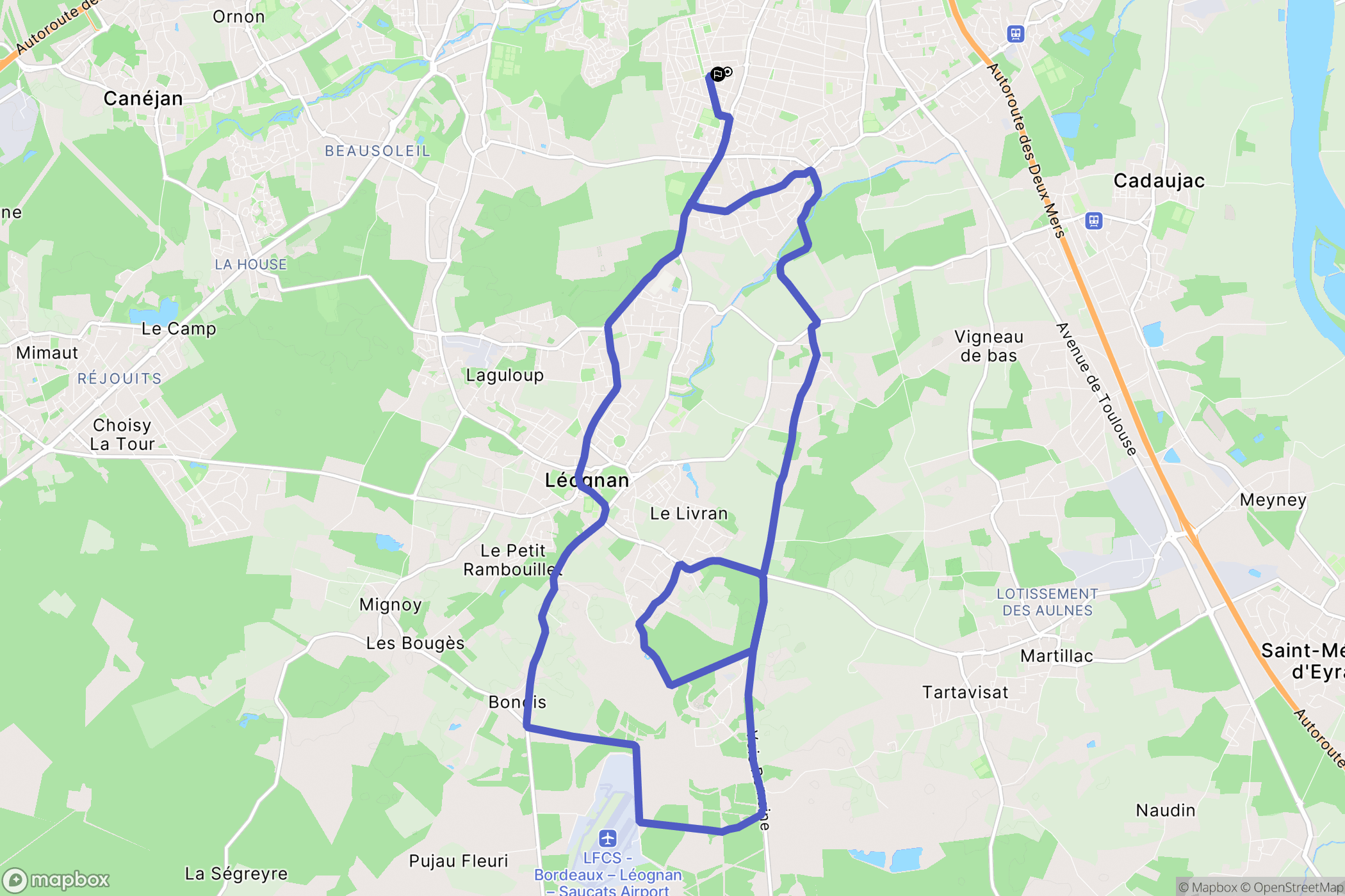 Villenave-d'Ornon : carte du parcours de randonnée - France