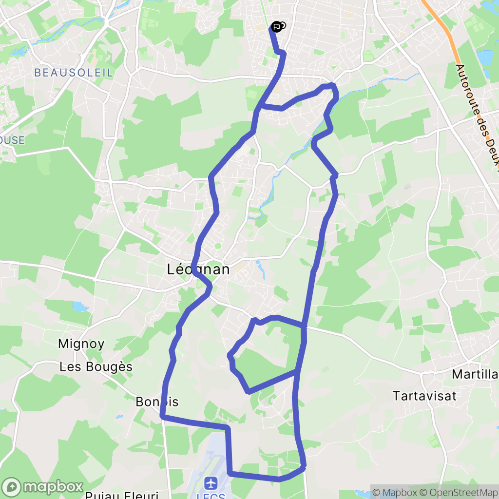 Villenave-d'Ornon : carte du parcours de randonnée - France