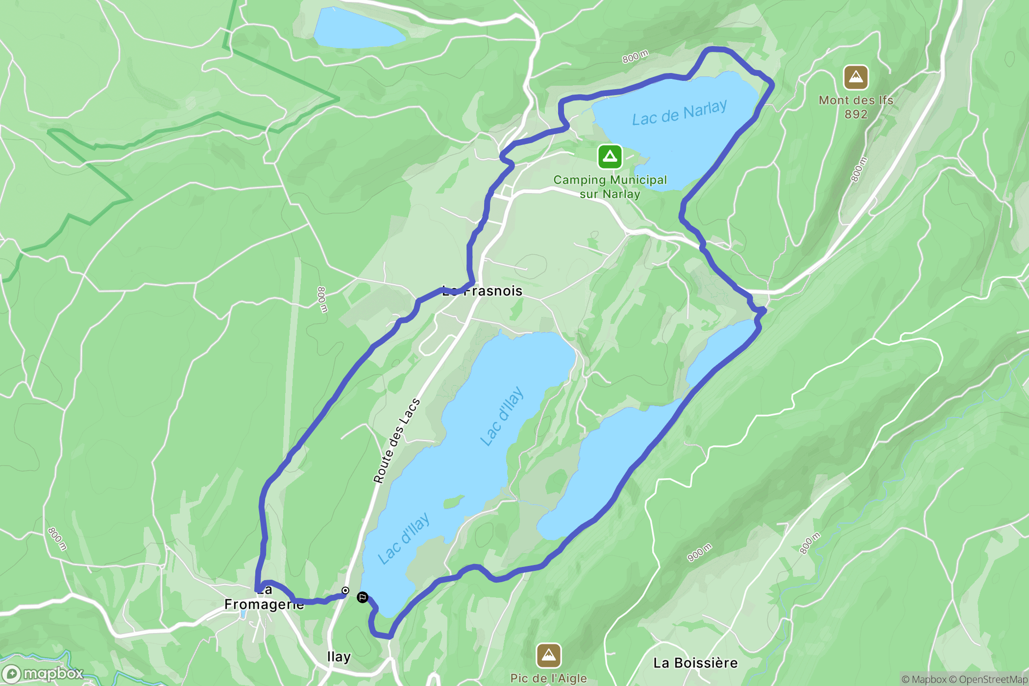 La Chaux-du-Dombief : carte du parcours de randonnée - France