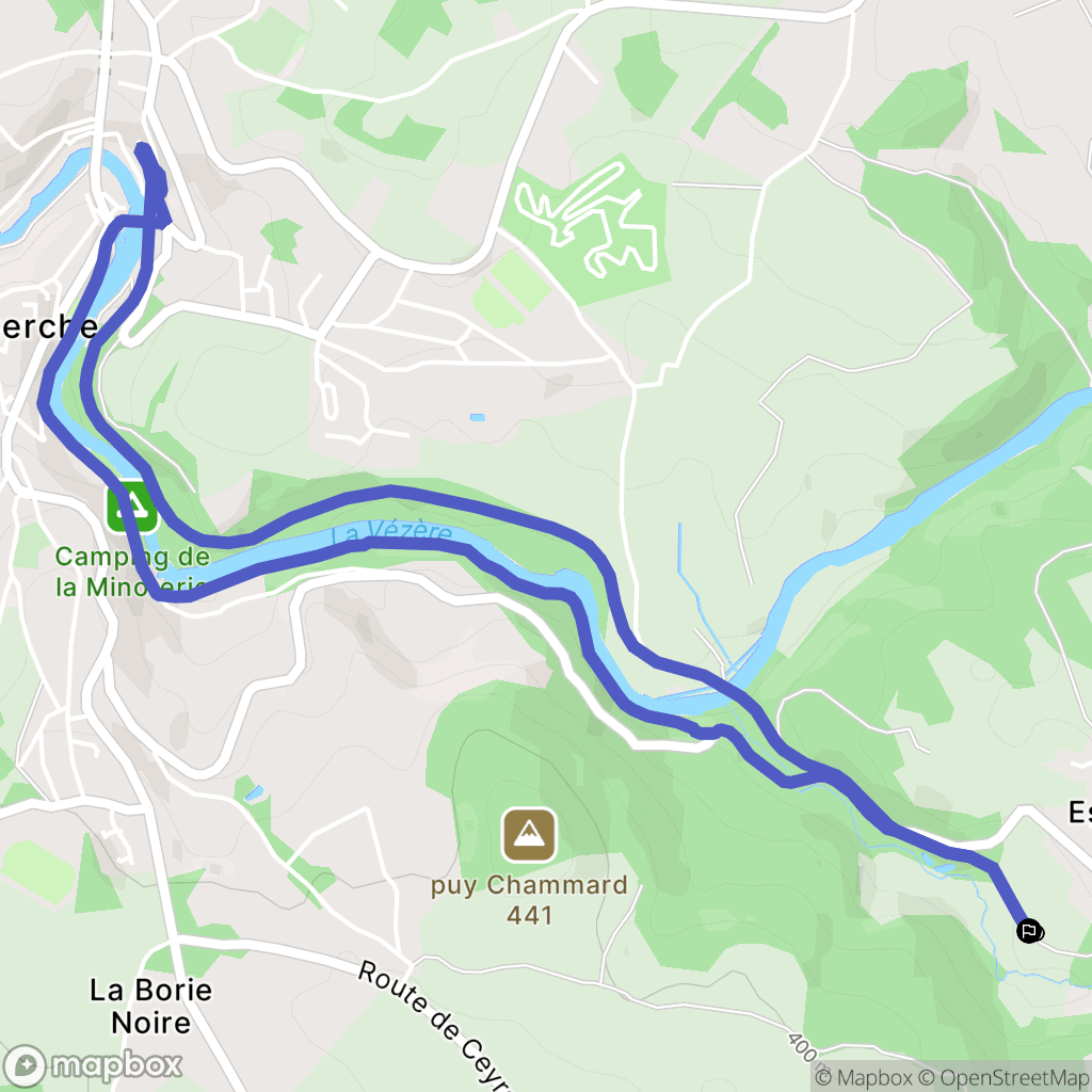 Espartignac : carte du parcours de randonnée - France
