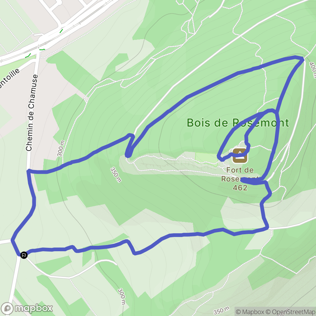Besançon : carte du parcours de randonnée - France