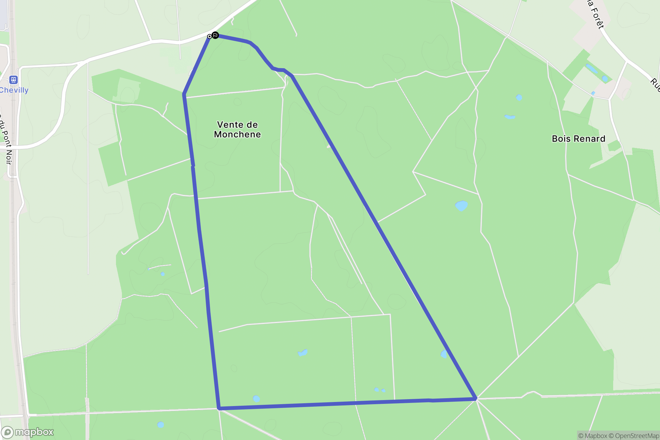 Chevilly : carte du parcours de randonnée - France