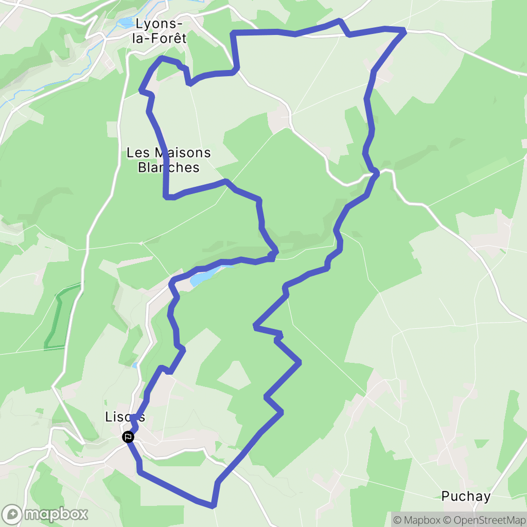 Lisors : carte du parcours de randonnée - France