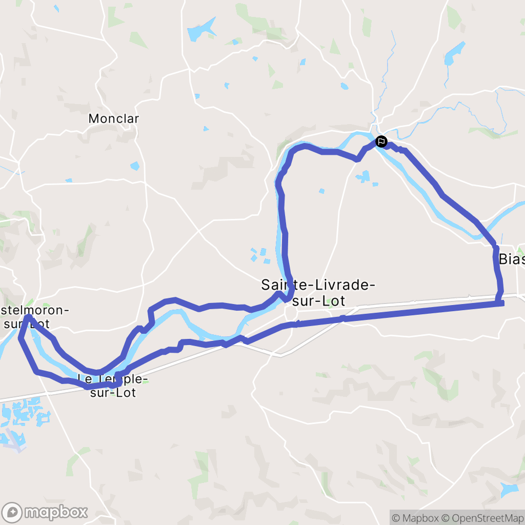 Casseneuil : carte du parcours de randonnée - France