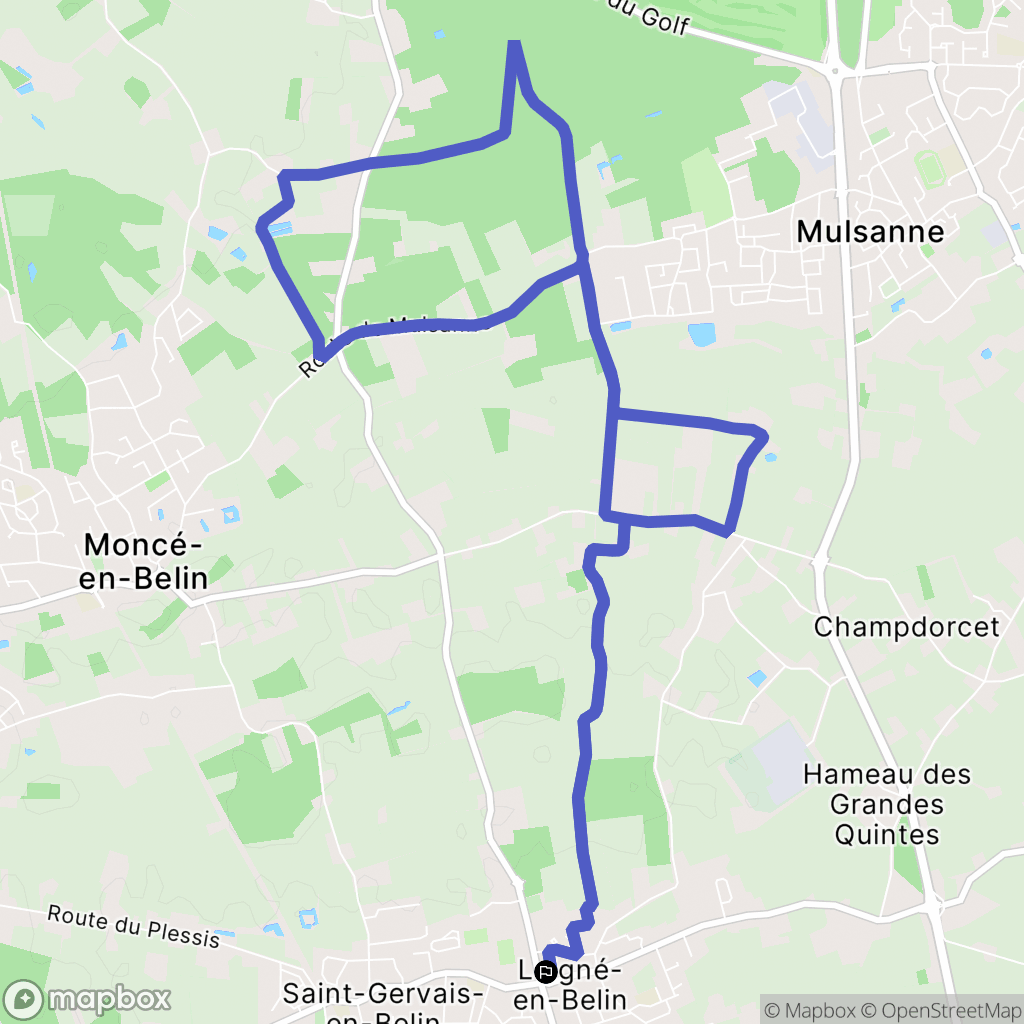 Laigné-en-Belin : carte du parcours de randonnée - France