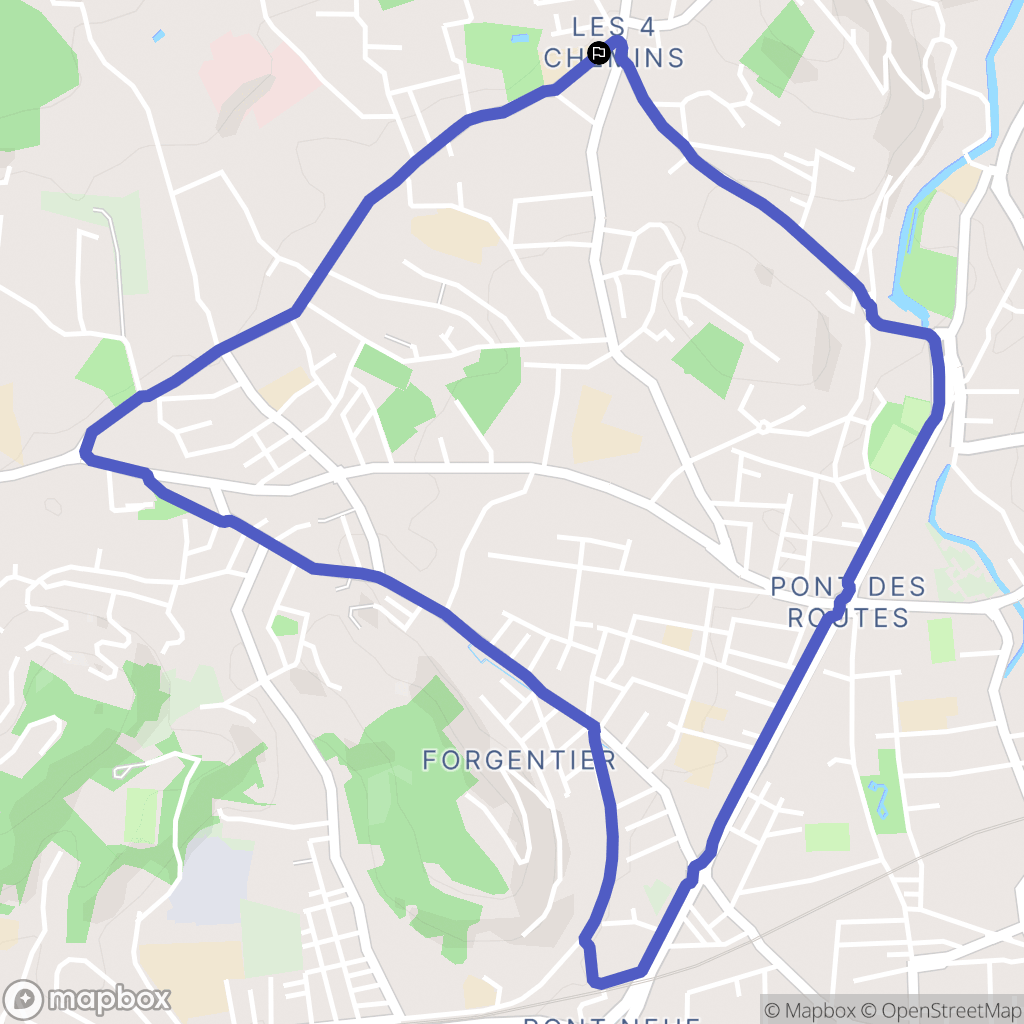 Toulon : carte du parcours de randonnée - France