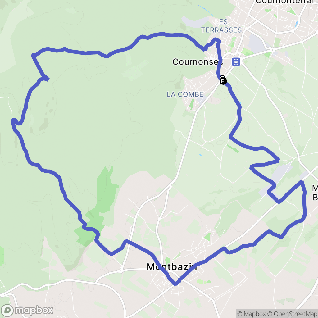 Cournonsec : carte du parcours de randonnée - France