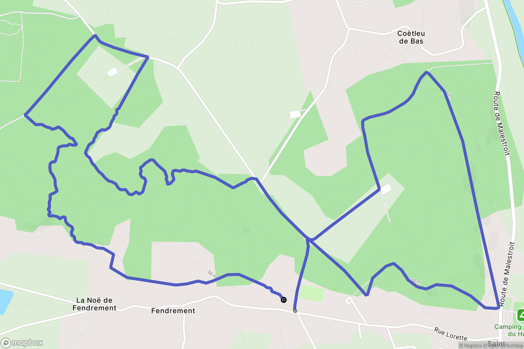 Saint-Congard : carte du parcours de randonnée - France