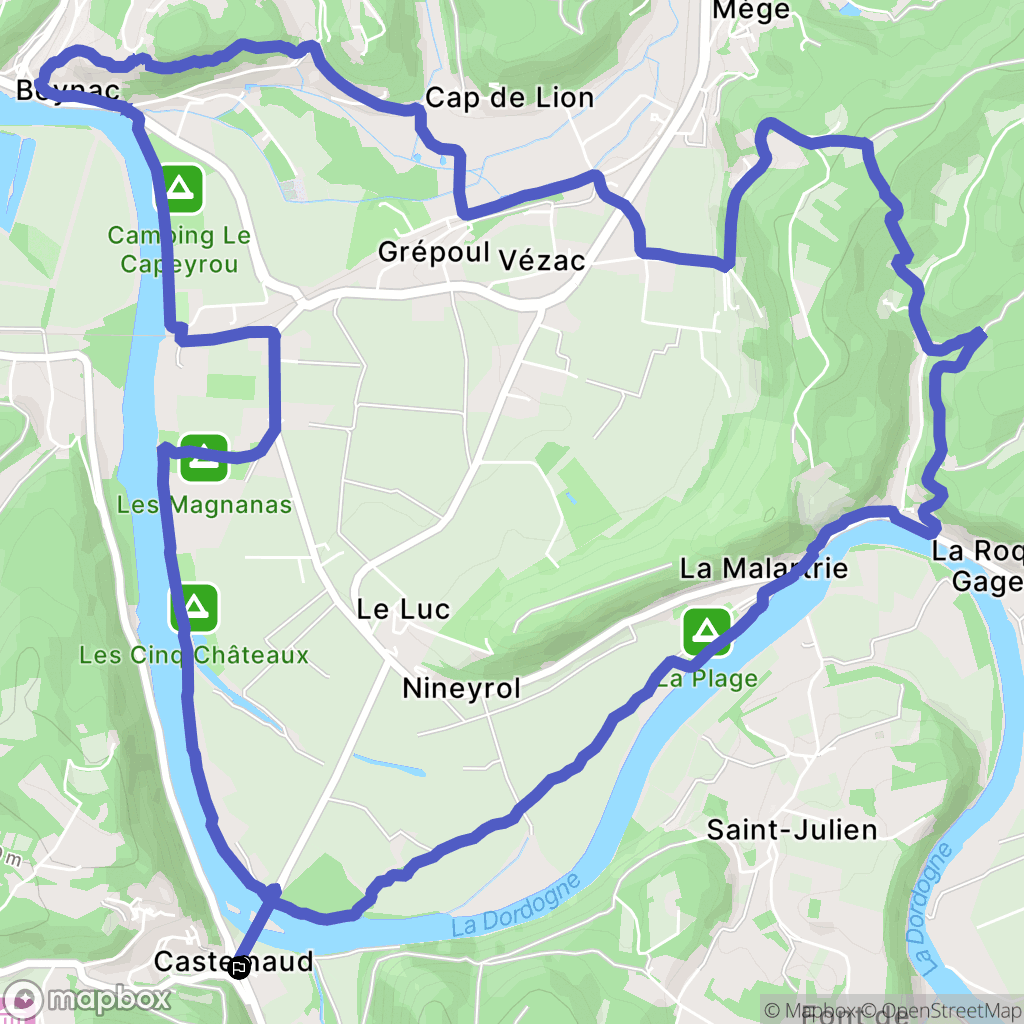 Castelnaud La Chapelle : carte du parcours de randonnée - France