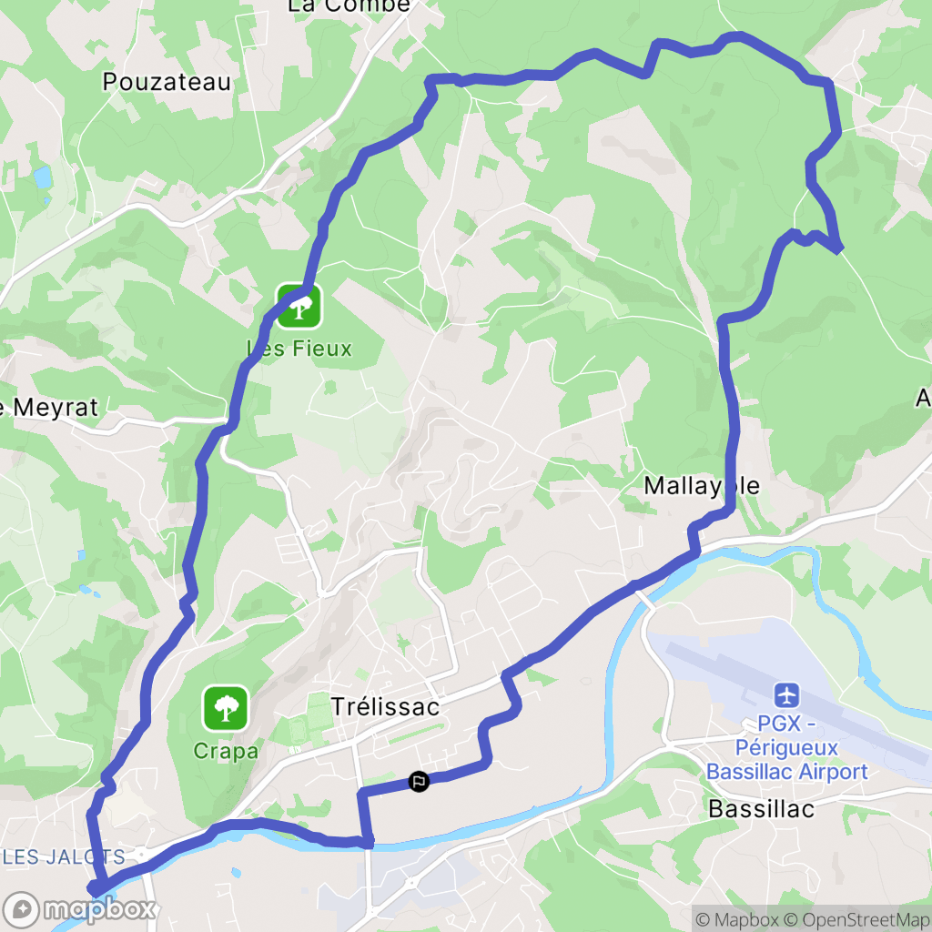 Trélissac : carte du parcours de randonnée - France