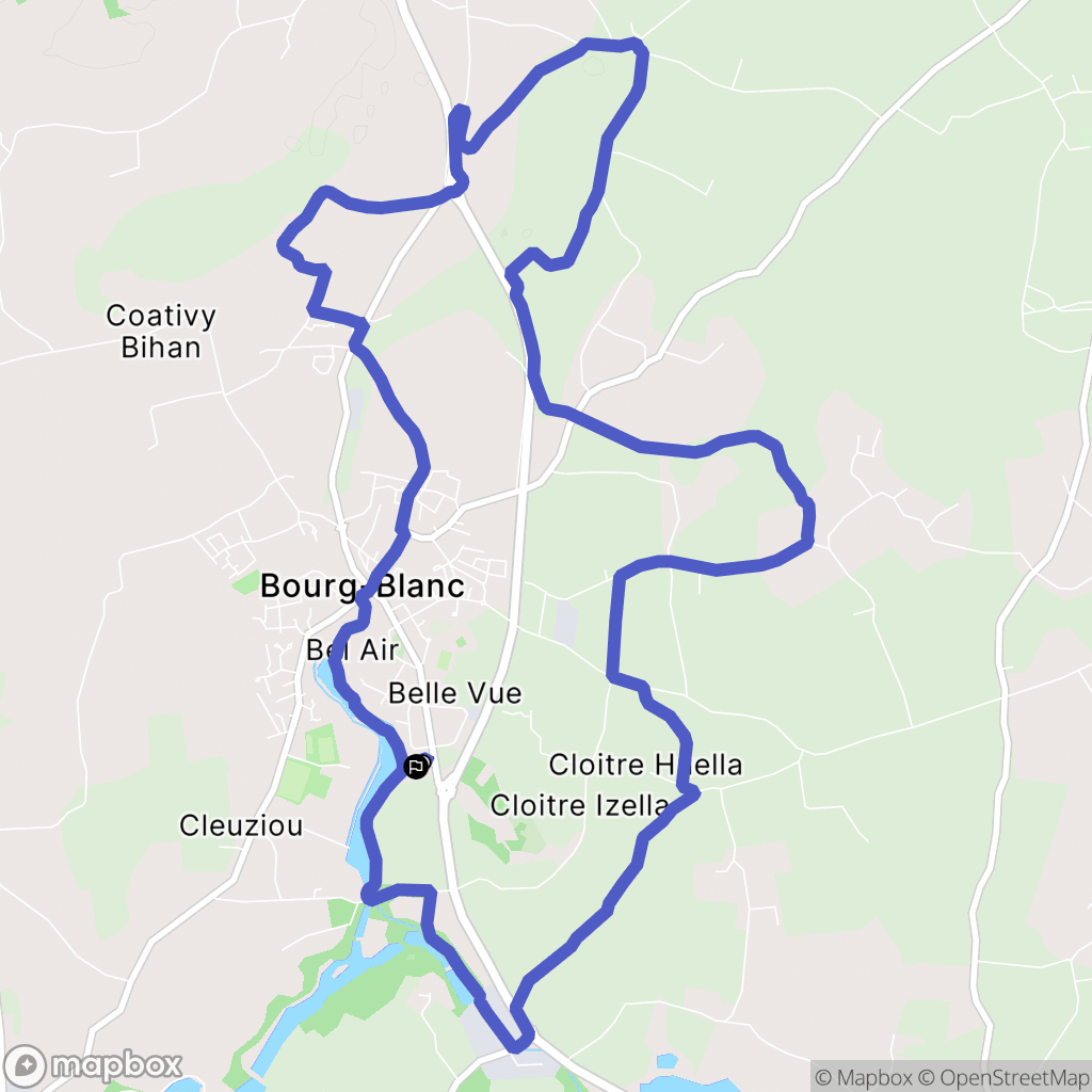 Bourg-Blanc : carte du parcours de randonnée - France