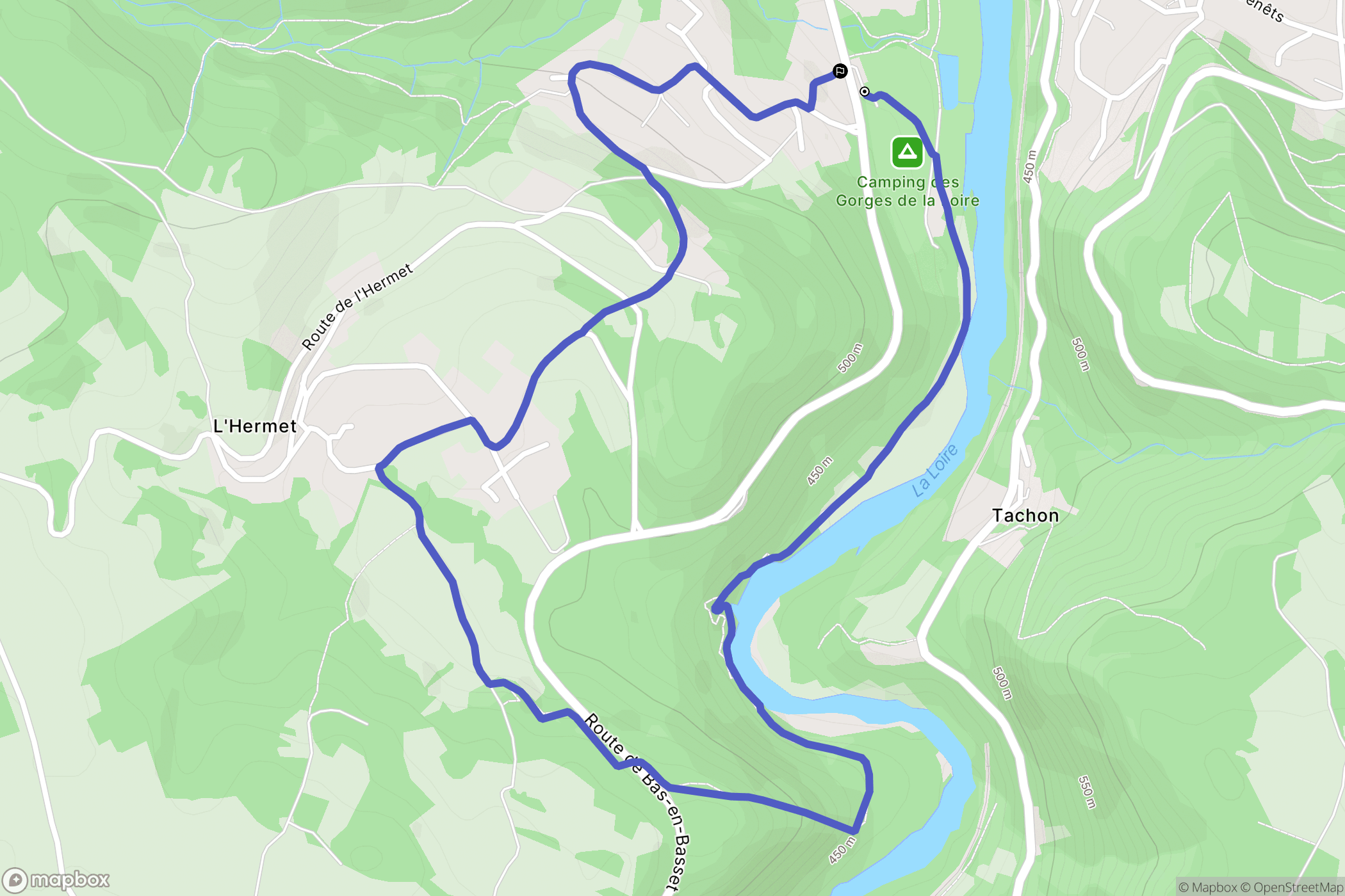 Aurec-sur-Loire : carte du parcours de randonnée - France