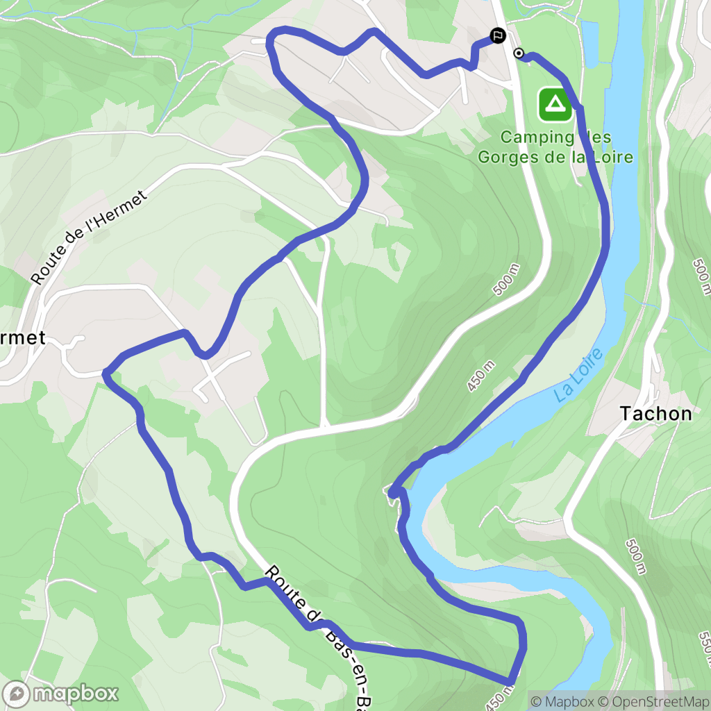 Aurec-sur-Loire : carte du parcours de randonnée - France