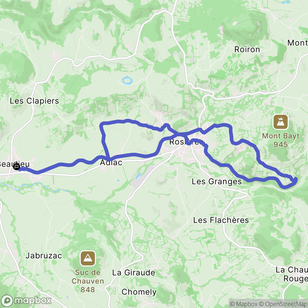 Beaulieu : carte du parcours de randonnée - France