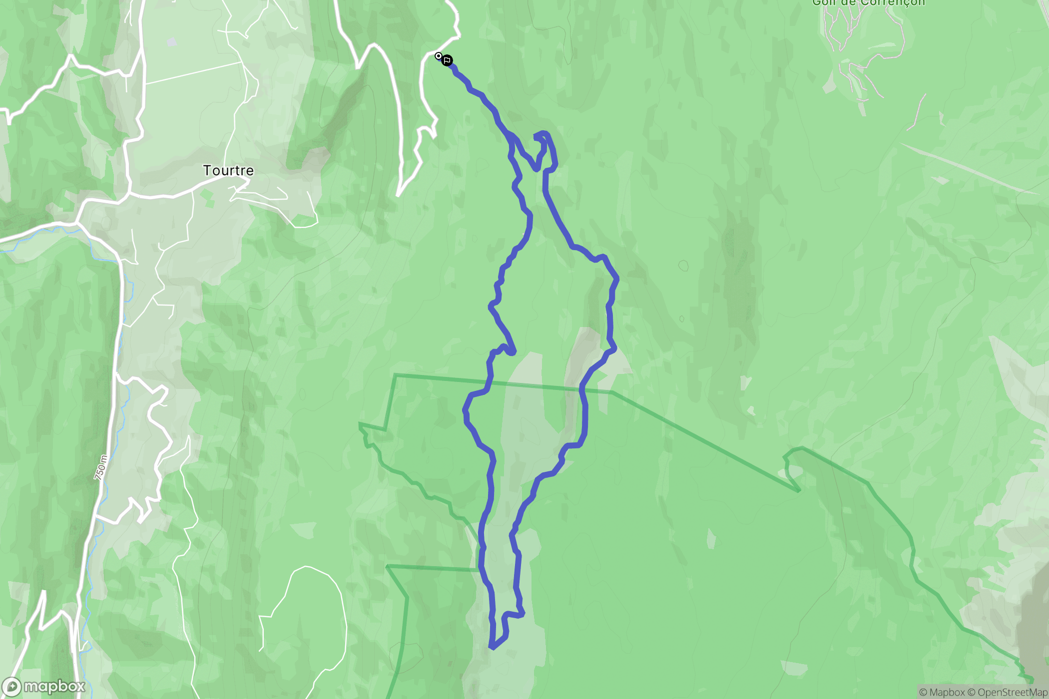 Saint-Martin-en-Vercors : carte du parcours de randonnée - France