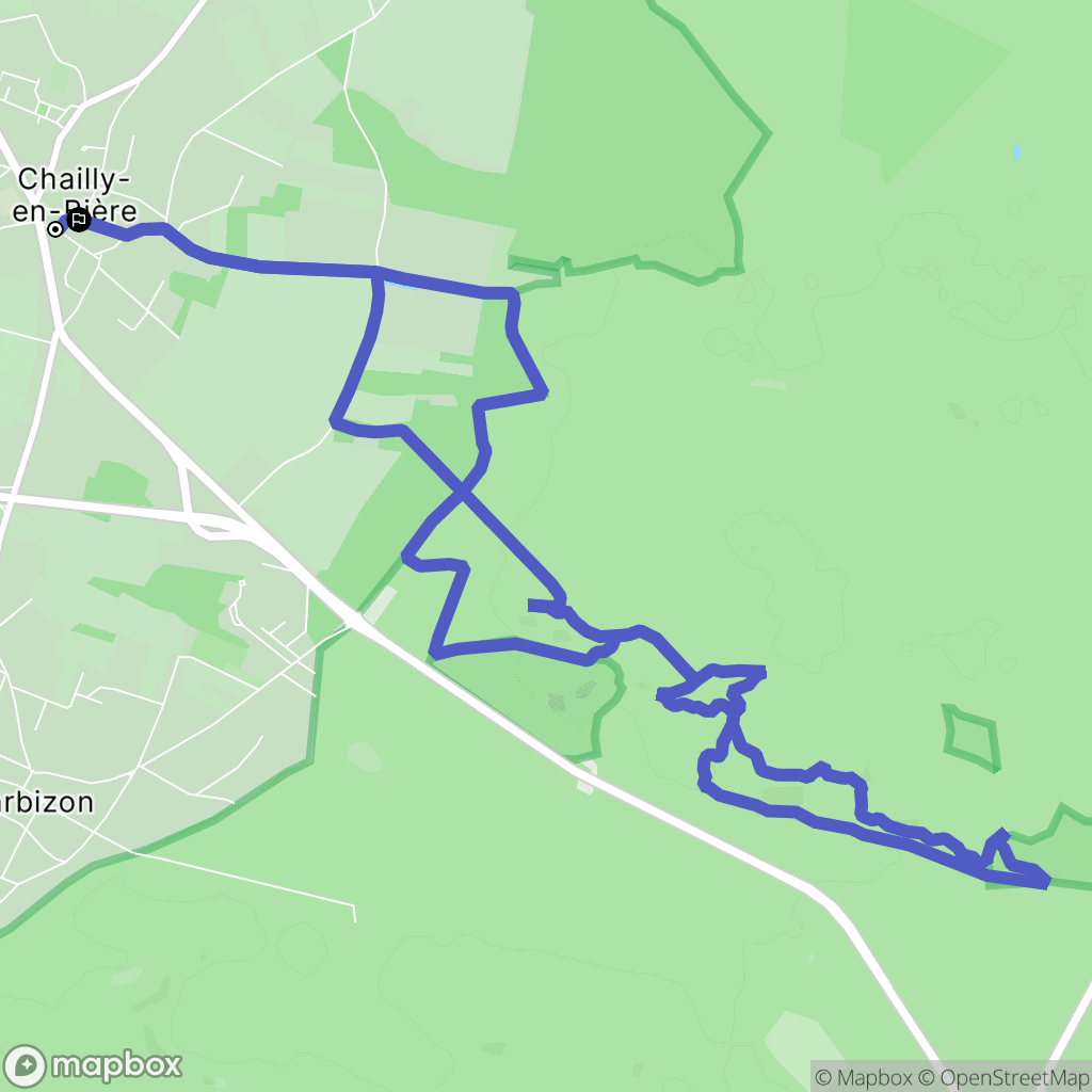 Chailly-en-Bière : carte du parcours de randonnée - France