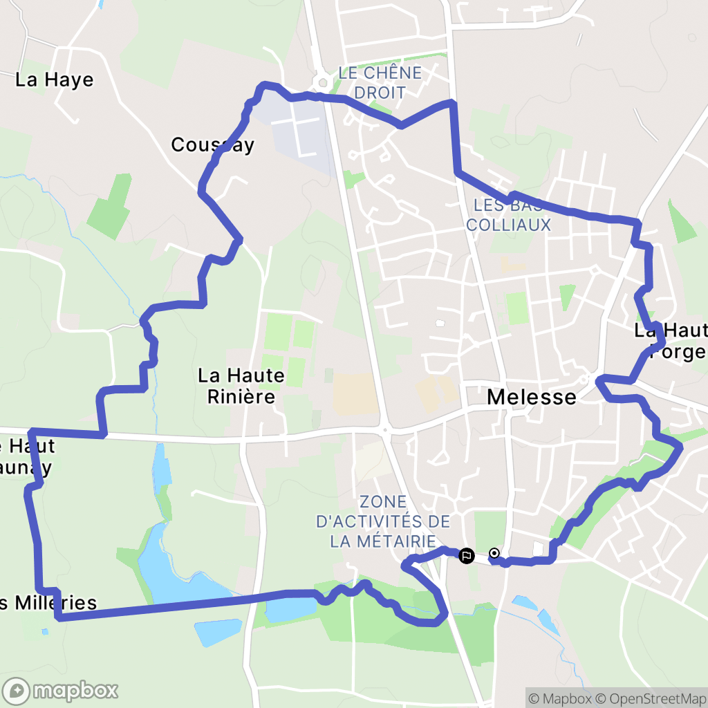 Melesse : carte du parcours de randonnée - France