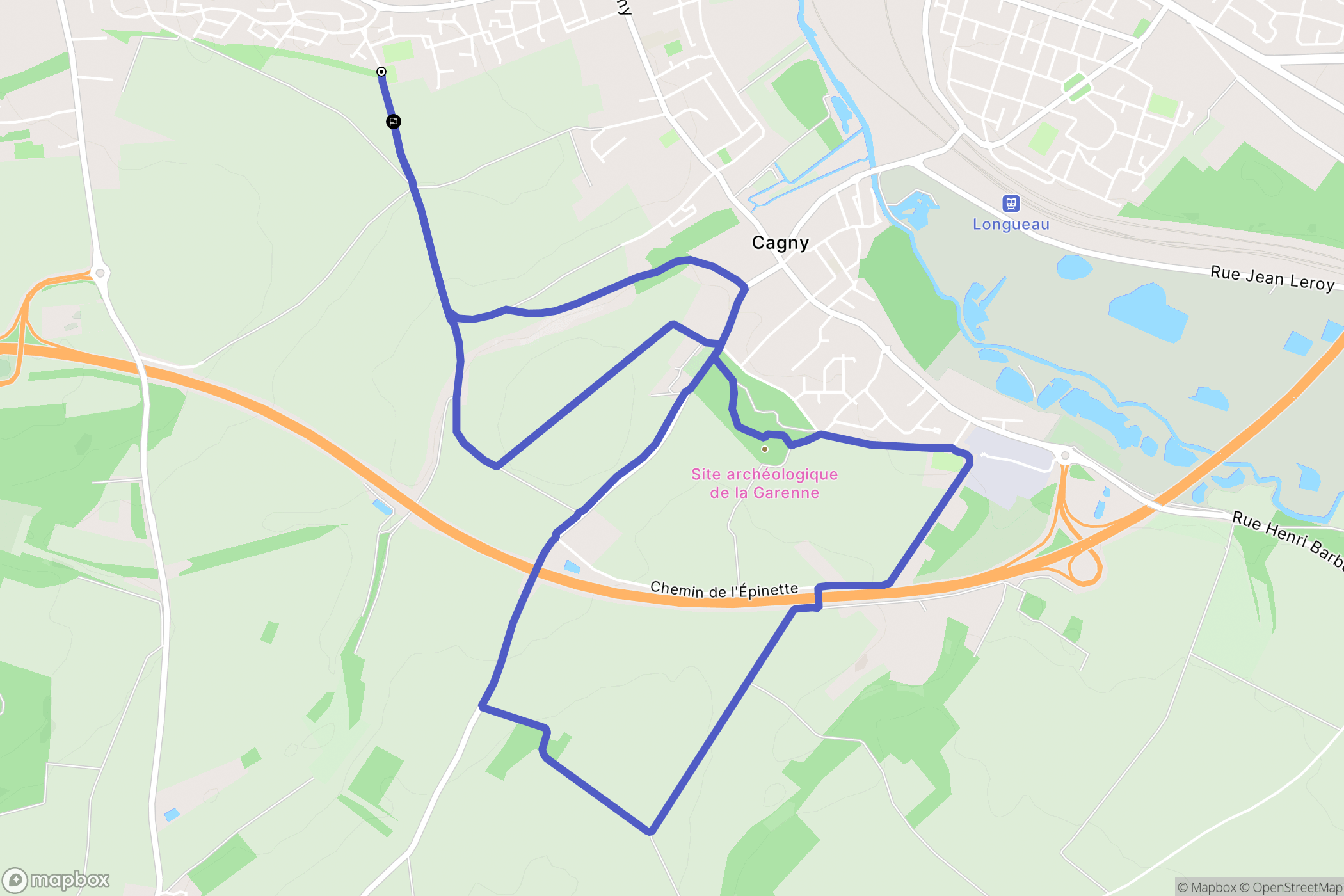 Amiens : carte du parcours de randonnée - France